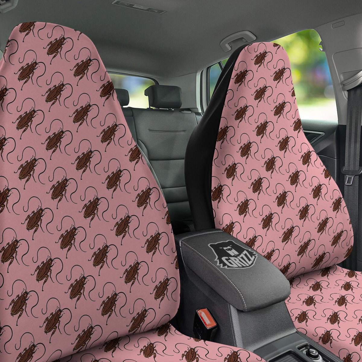 Cockroach Pink Print Pattern Car Seat Covers-grizzshop