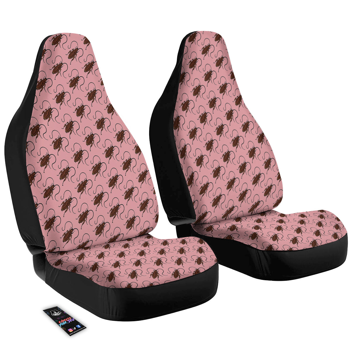 Cockroach Pink Print Pattern Car Seat Covers-grizzshop