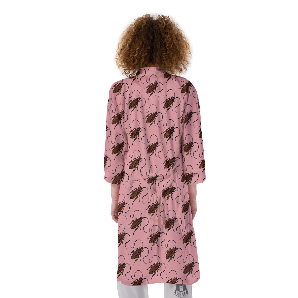 Cockroach Pink Print Pattern Kimono-grizzshop