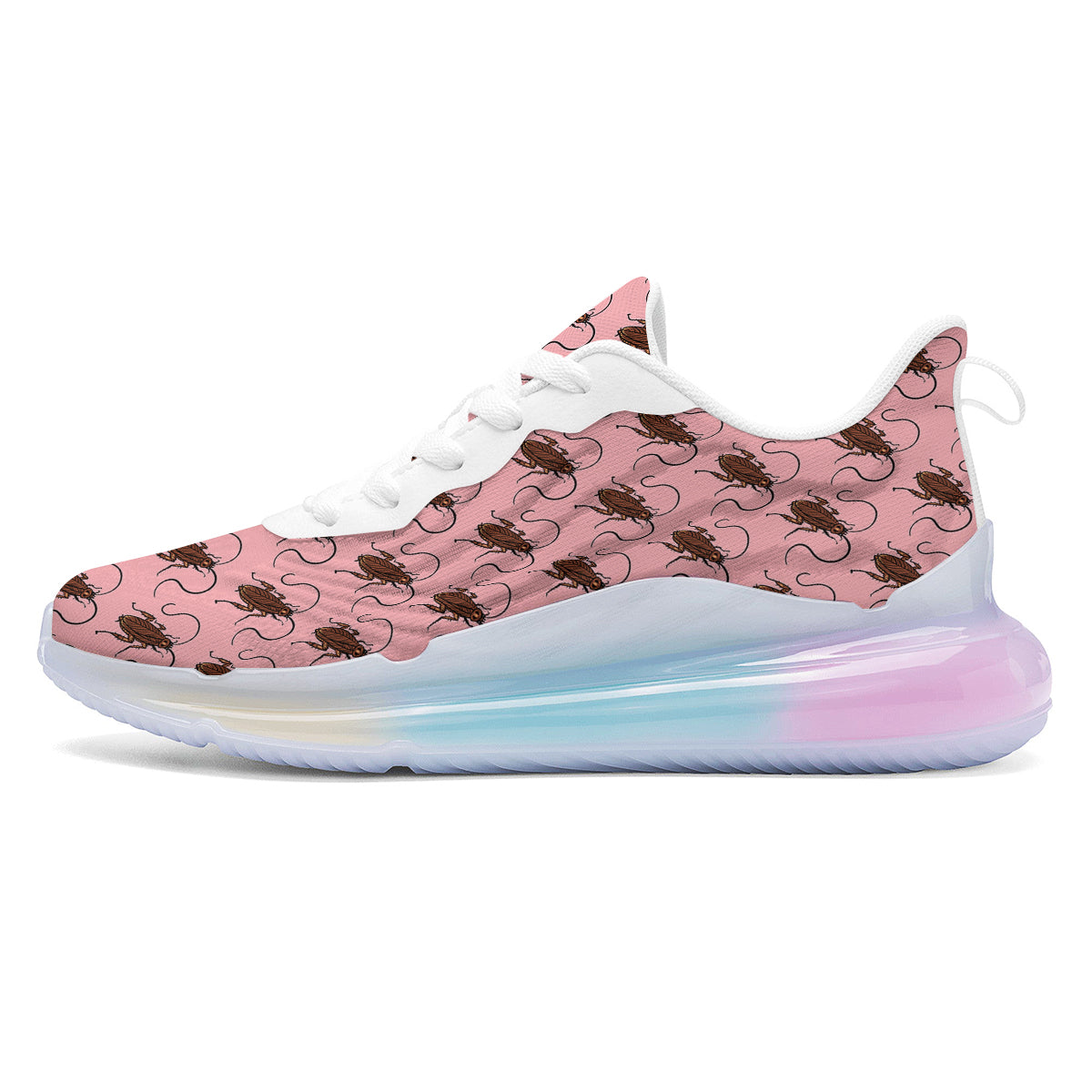 Cockroach Pink Print Pattern Running Sneakers-grizzshop