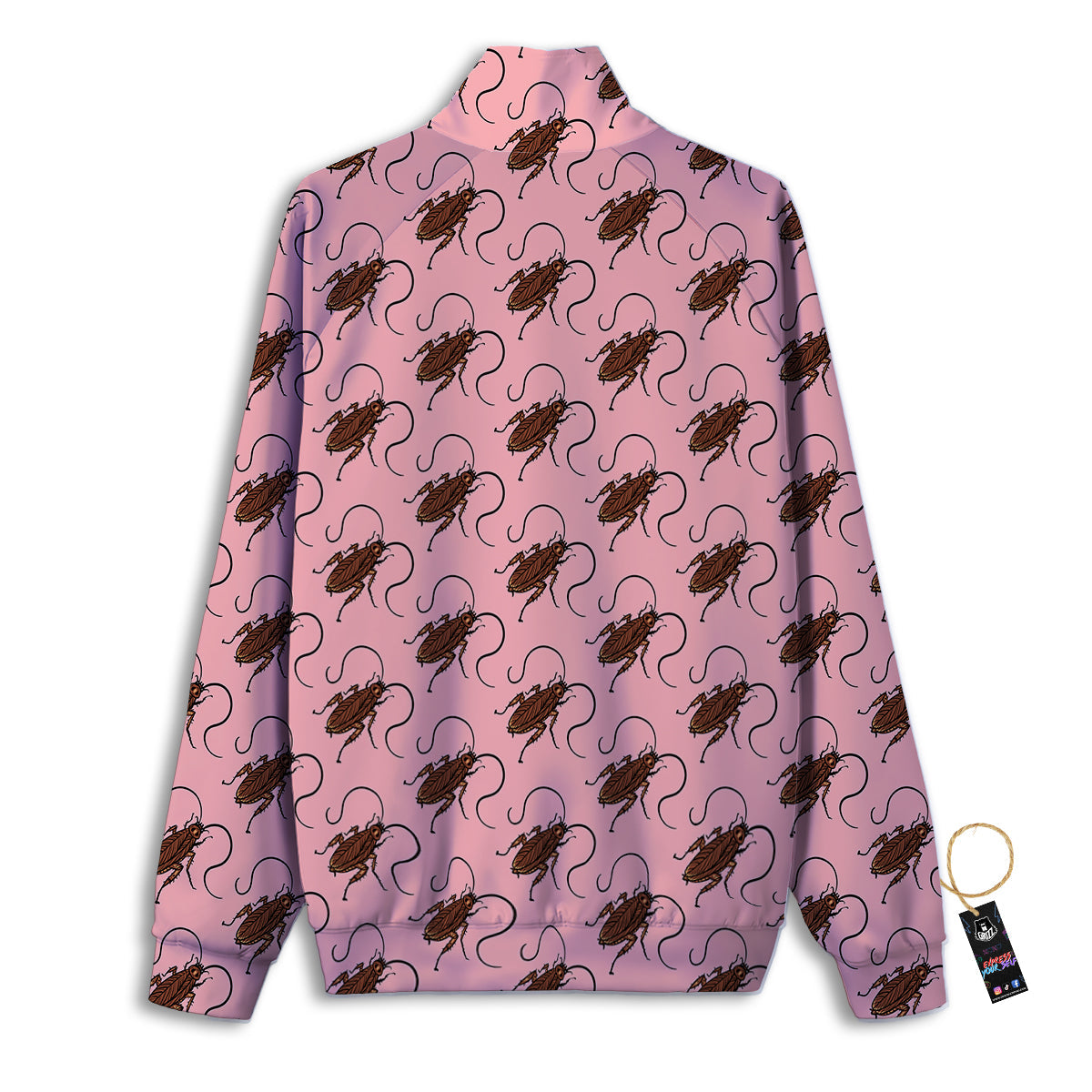 Cockroach Pink Print Pattern Track Jacket-grizzshop