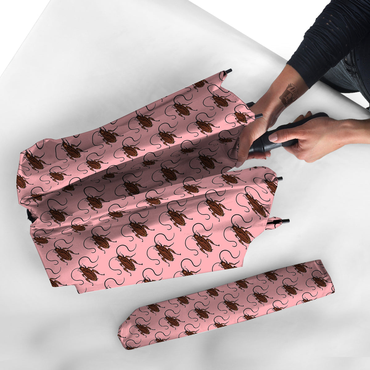 Cockroach Pink Print Pattern Umbrella-grizzshop