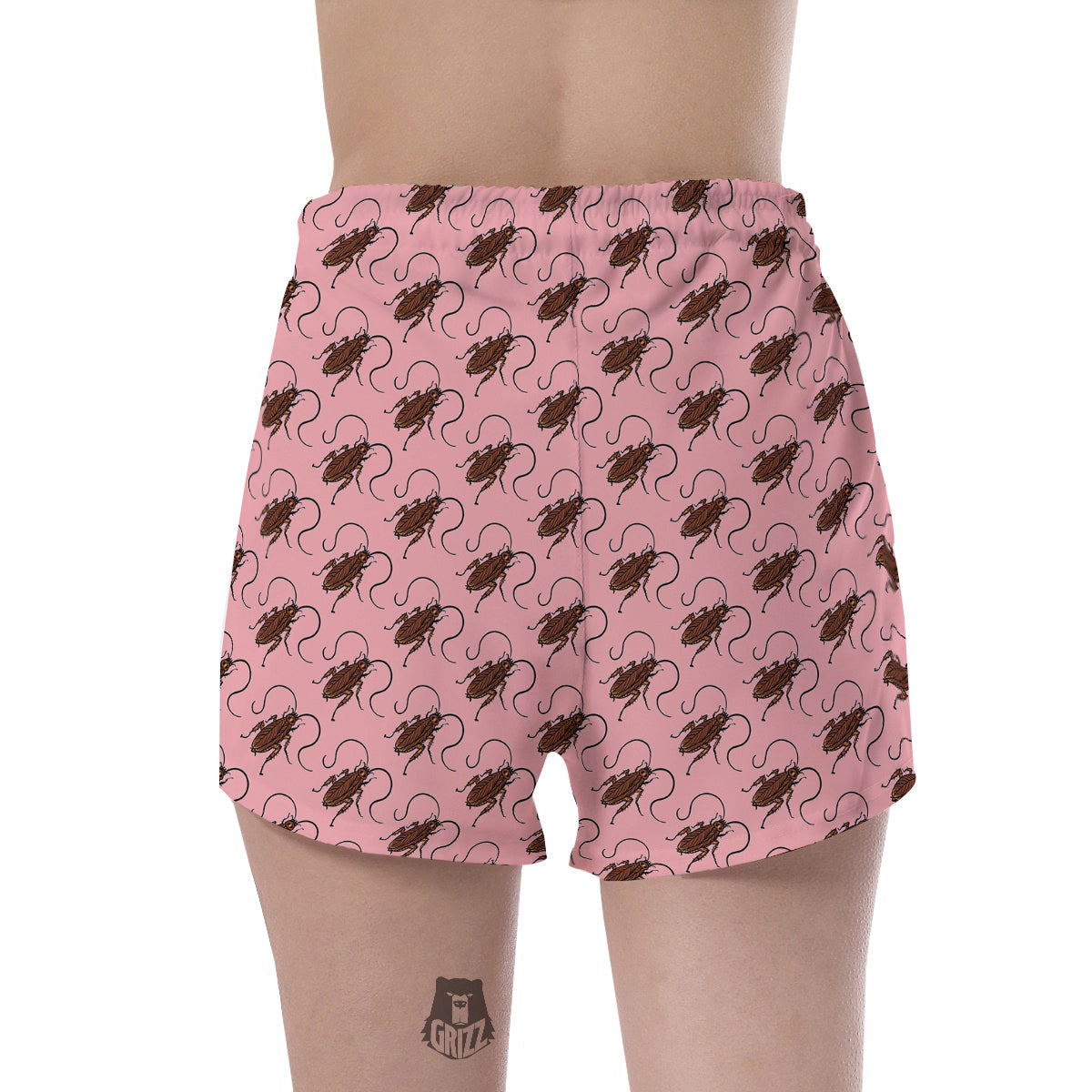 Cockroach Pink Print Pattern Women's Shorts-grizzshop