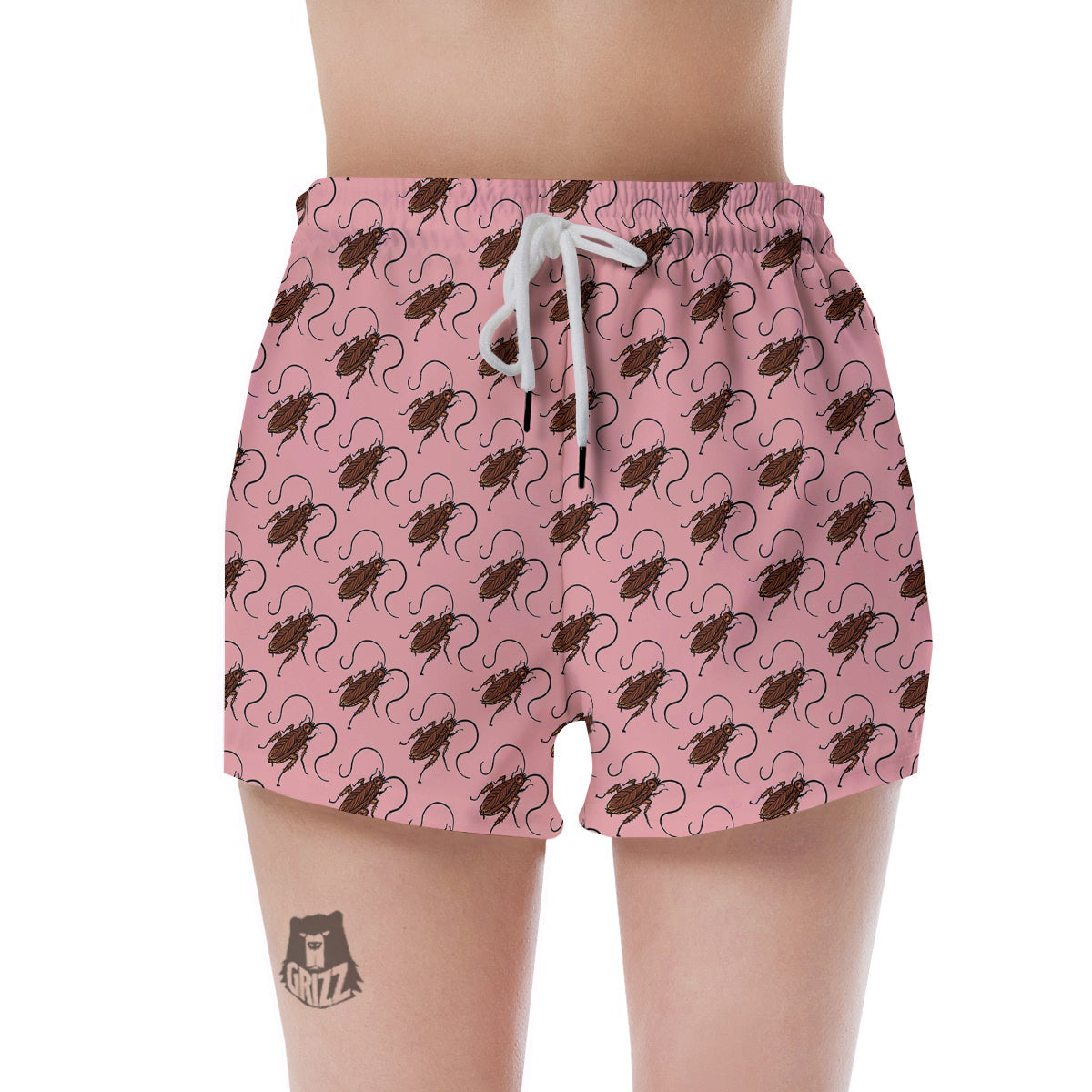 Cockroach Pink Print Pattern Women's Shorts-grizzshop