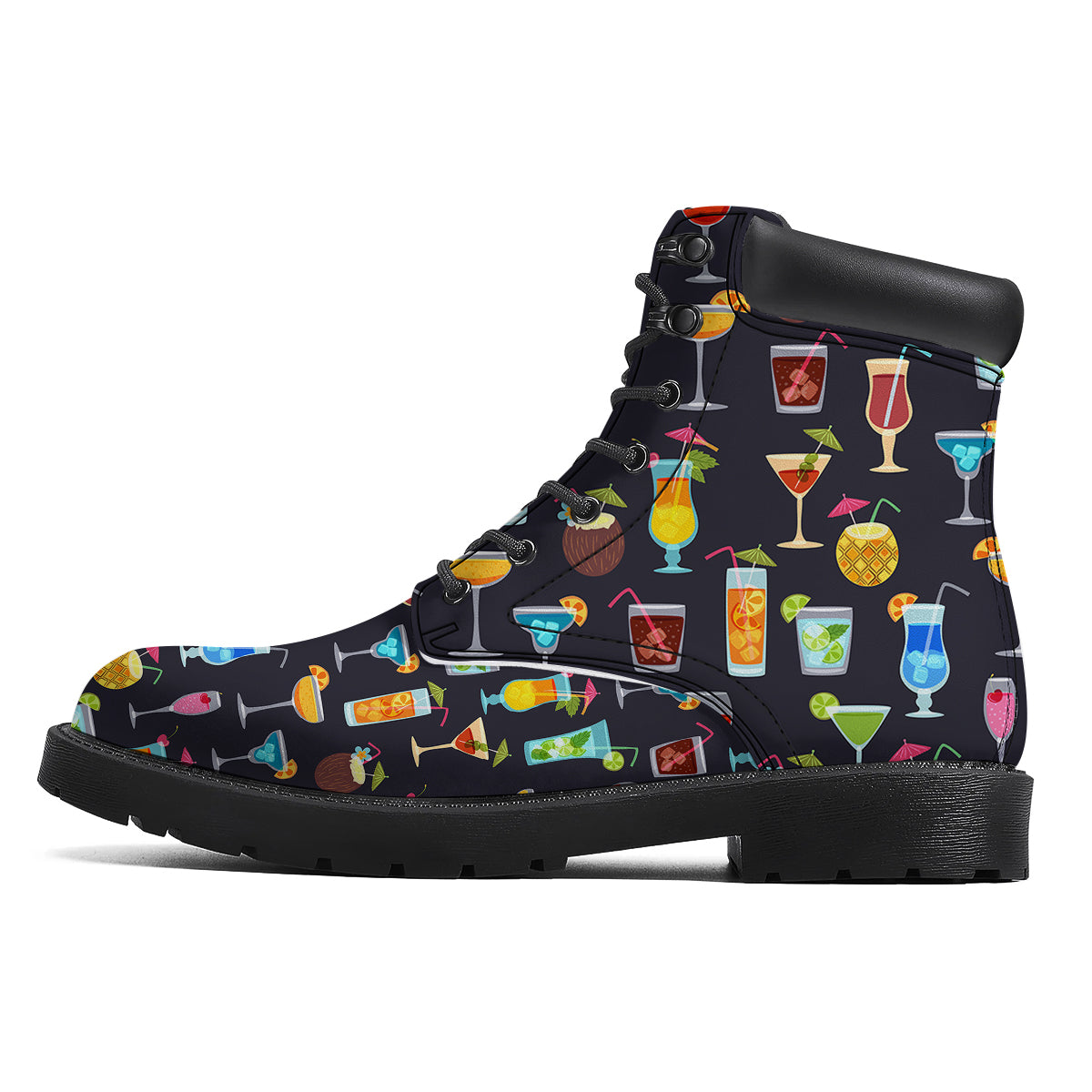 Cocktail Exotic Print Pattern Boots-grizzshop