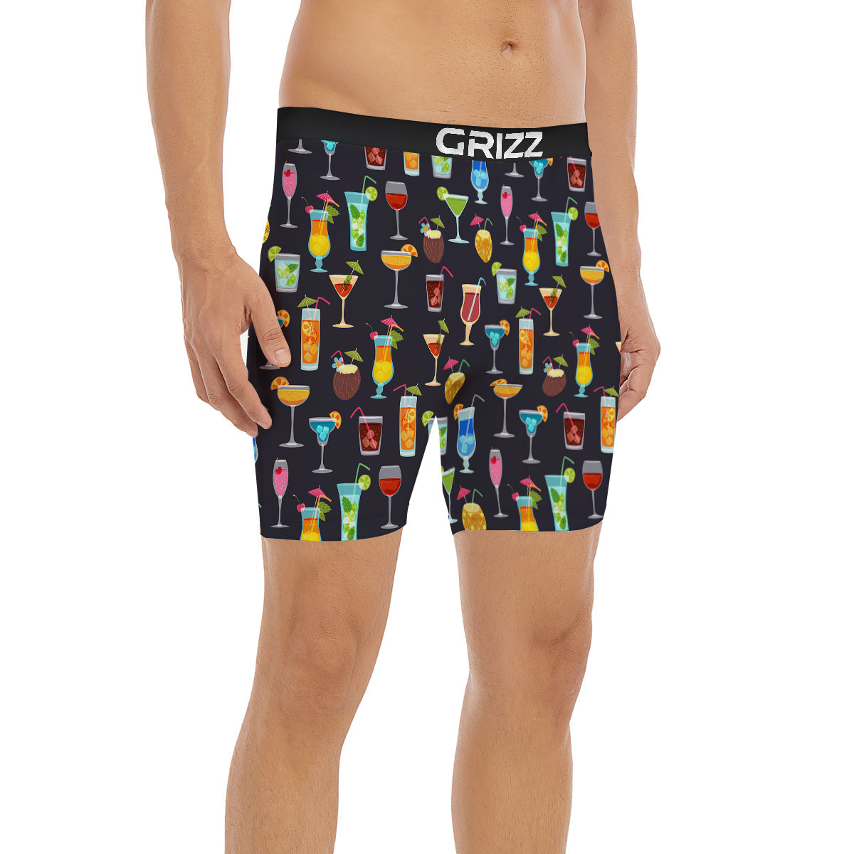 Cocktail Exotic Print Pattern Boxer Briefs-grizzshop