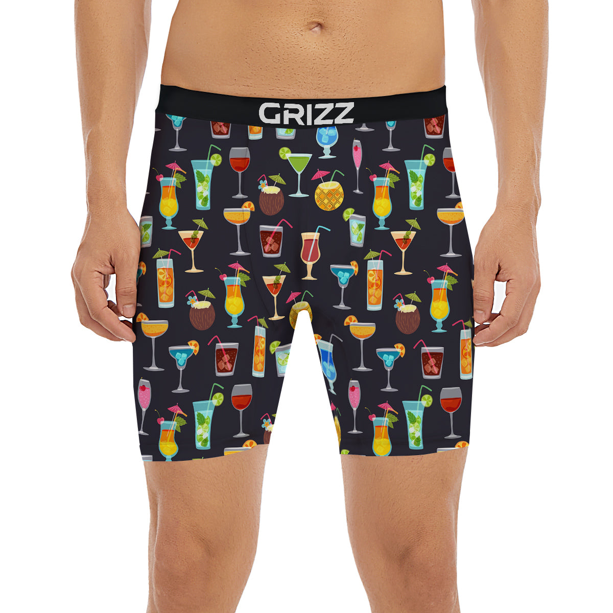Cocktail Exotic Print Pattern Boxer Briefs-grizzshop