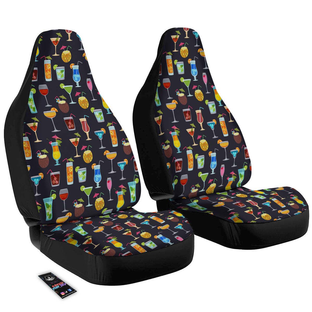 Cocktail Exotic Print Pattern Car Seat Covers-grizzshop