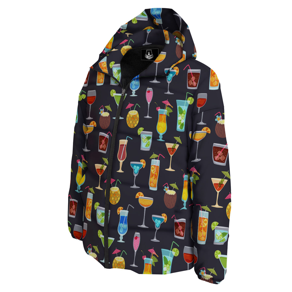 Cocktail Exotic Print Pattern Down Jacket-grizzshop