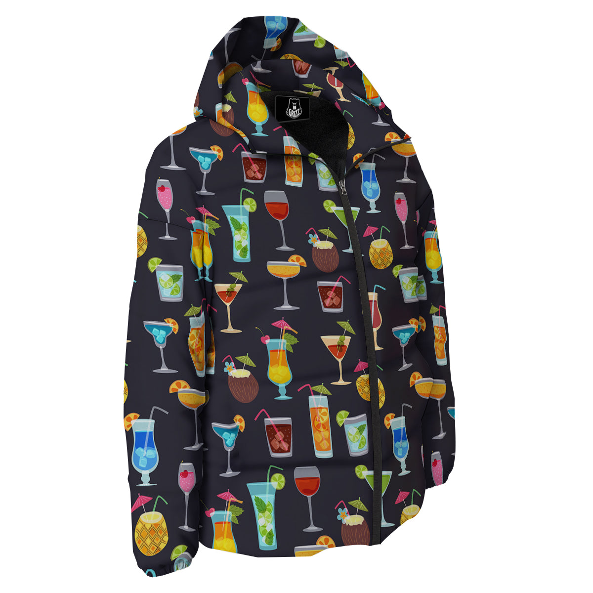 Cocktail Exotic Print Pattern Down Jacket-grizzshop