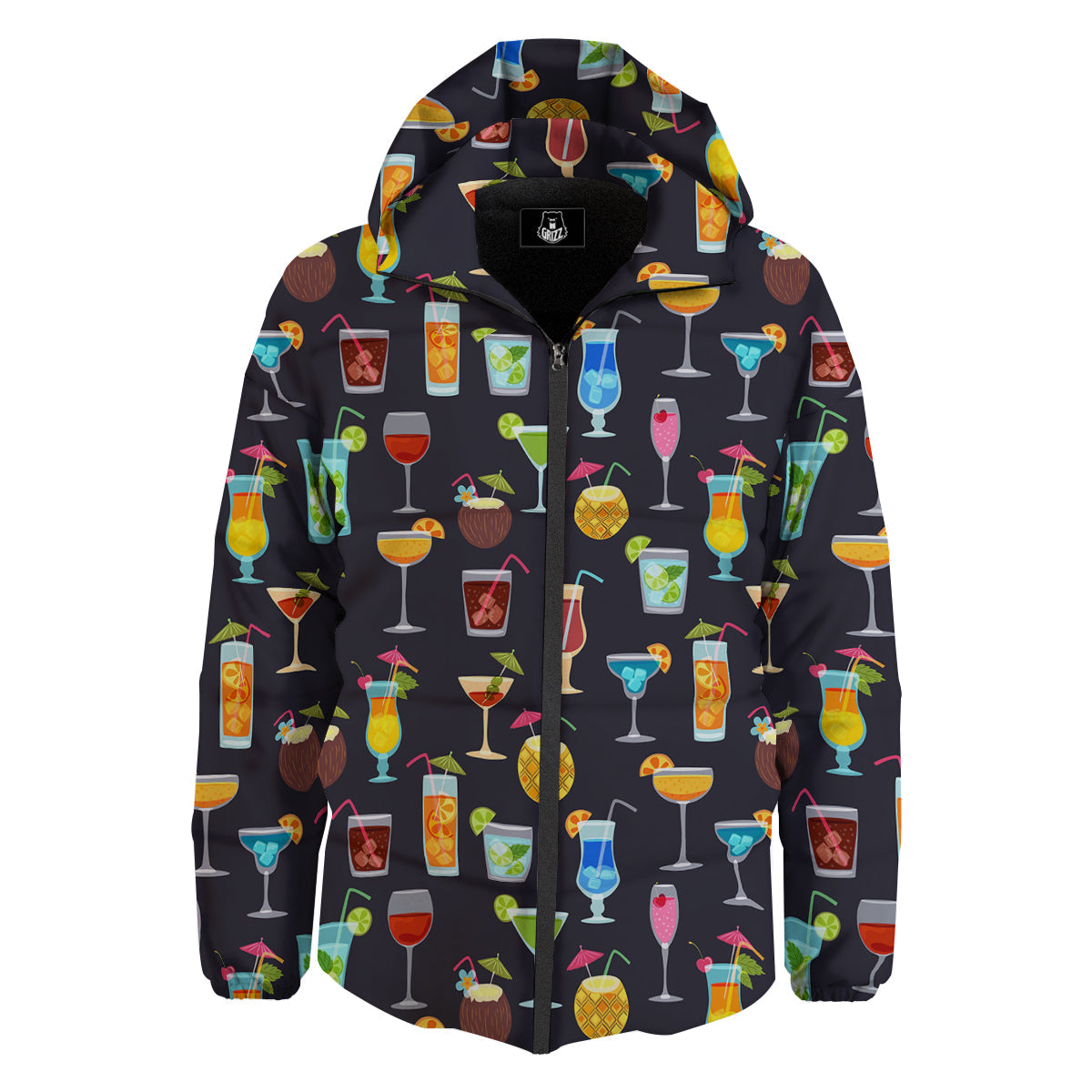 Cocktail Exotic Print Pattern Down Jacket-grizzshop