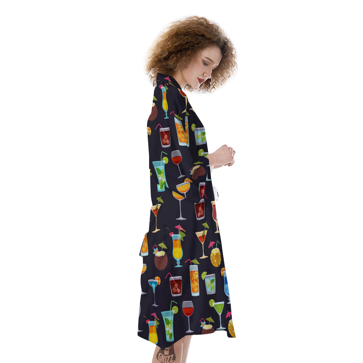Cocktail Exotic Print Pattern Kimono-grizzshop