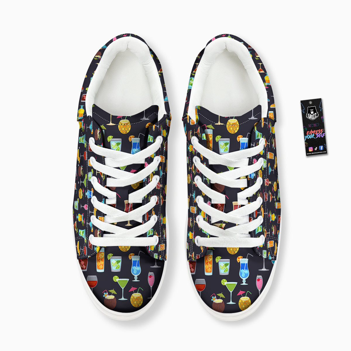 Cocktail Exotic Print Pattern Platform Shoes-grizzshop