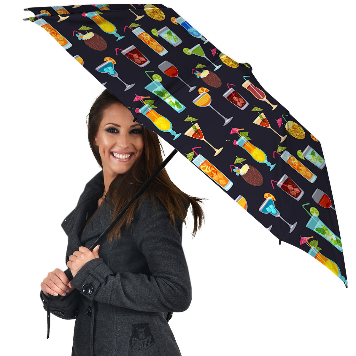 Cocktail Exotic Print Pattern Umbrella-grizzshop