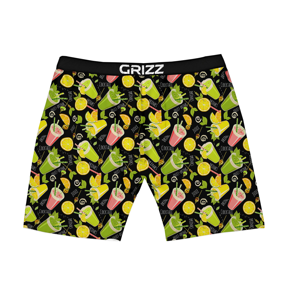 Cocktail Lemon Print Pattern Boxer Briefs-grizzshop