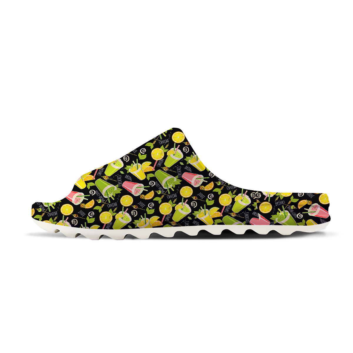 Cocktail Lemon Print Pattern Sandals-grizzshop