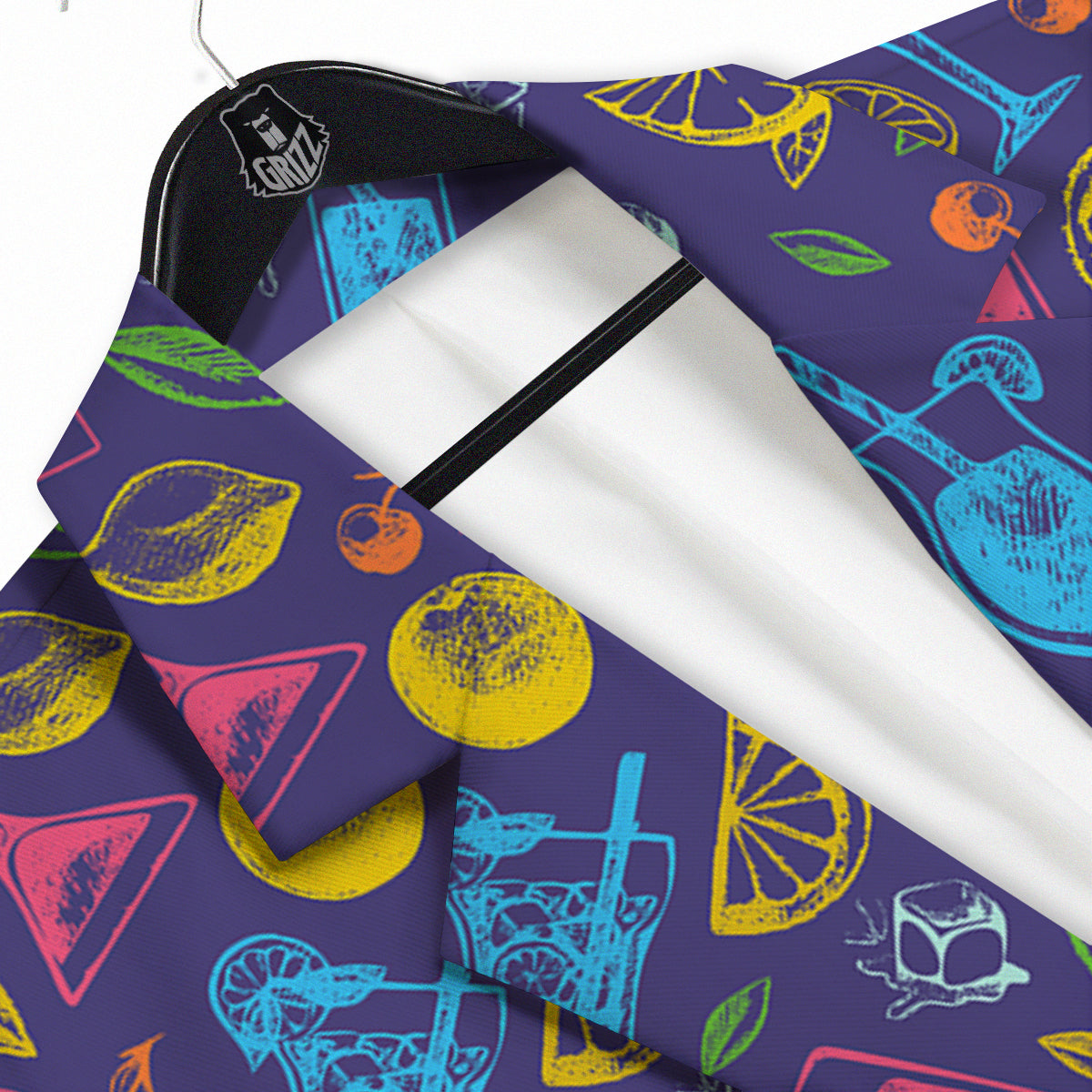 Cocktail Watercolor Print Pattern Men's Sport Coat-grizzshop