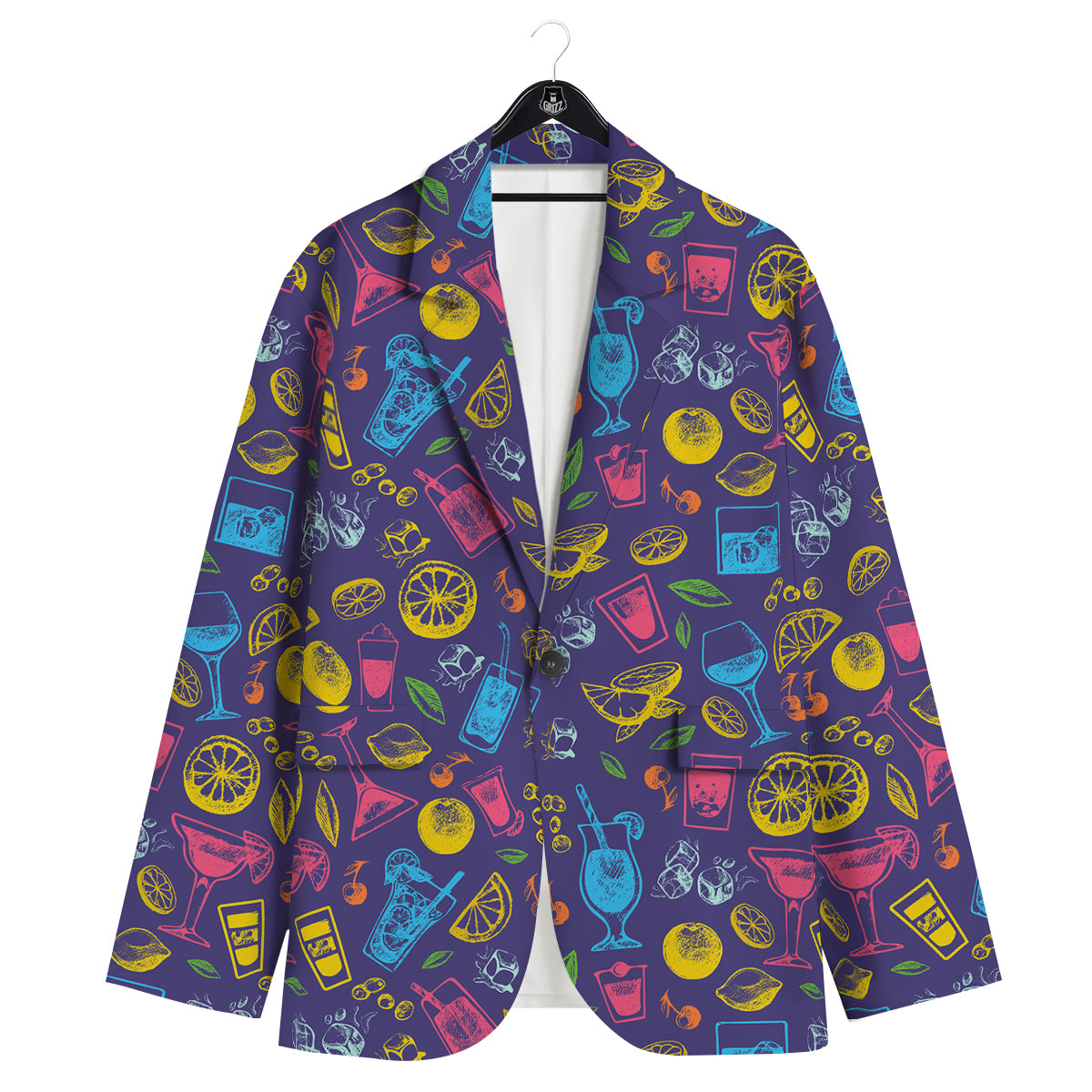 Cocktail Watercolor Print Pattern Men's Sport Coat-grizzshop
