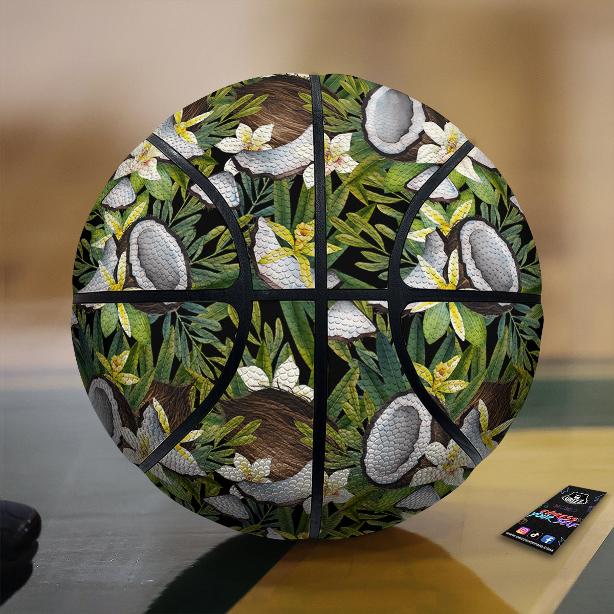 Coconut And Vanilla Flower Print Pattern Basketball