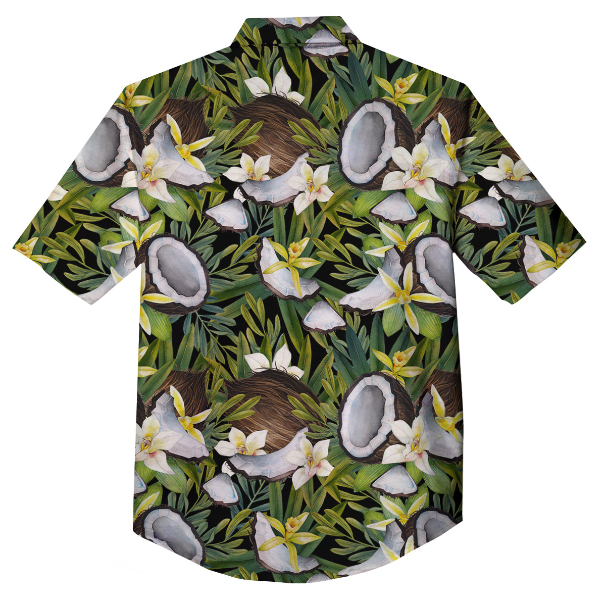 Coconut And Vanilla Flower Print Pattern Button Up Shirt-grizzshop
