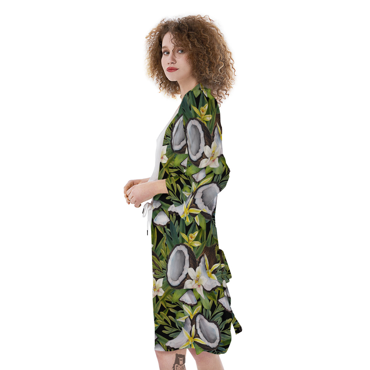 Coconut And Vanilla Flower Print Pattern Kimono-grizzshop