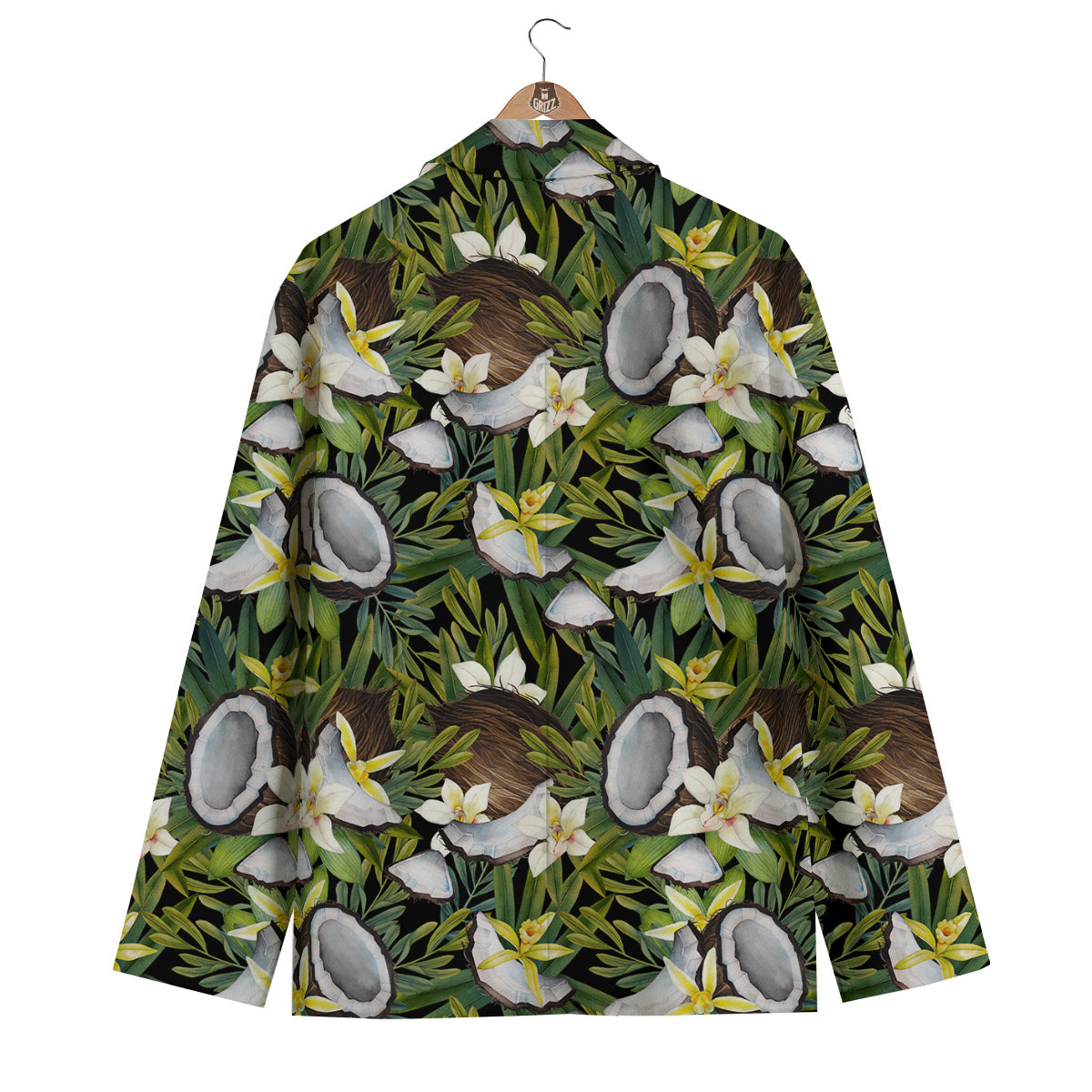Coconut And Vanilla Flower Print Pattern Men's Blazer-grizzshop