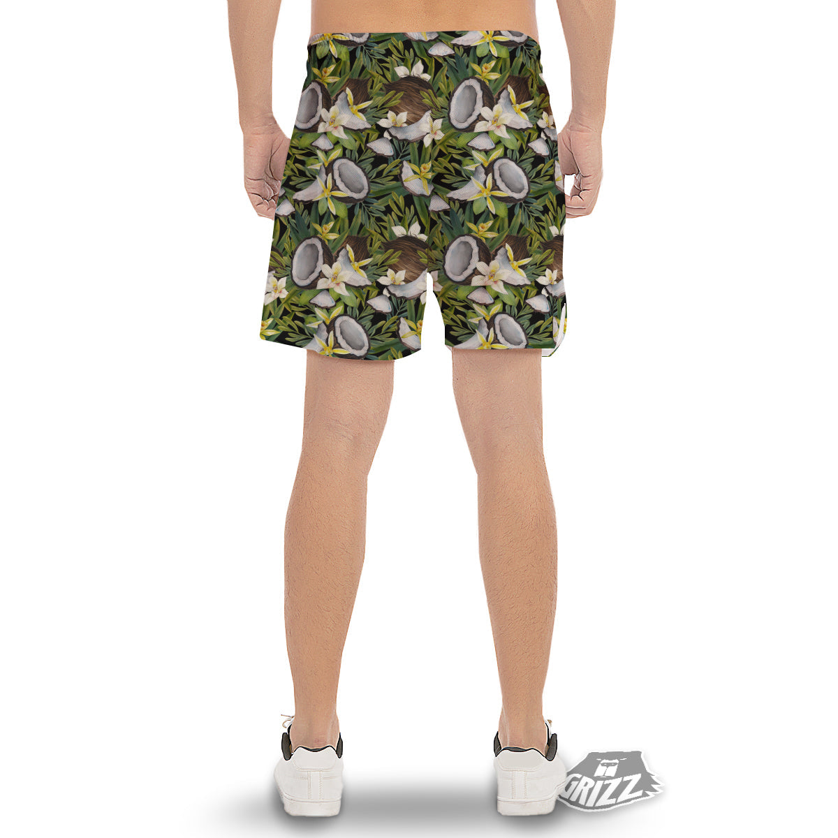 Coconut And Vanilla Flower Print Pattern Men's Gym Shorts-grizzshop