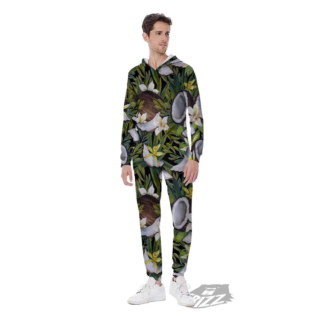 Coconut And Vanilla Flower Print Pattern Men's Jumpsuit-grizzshop