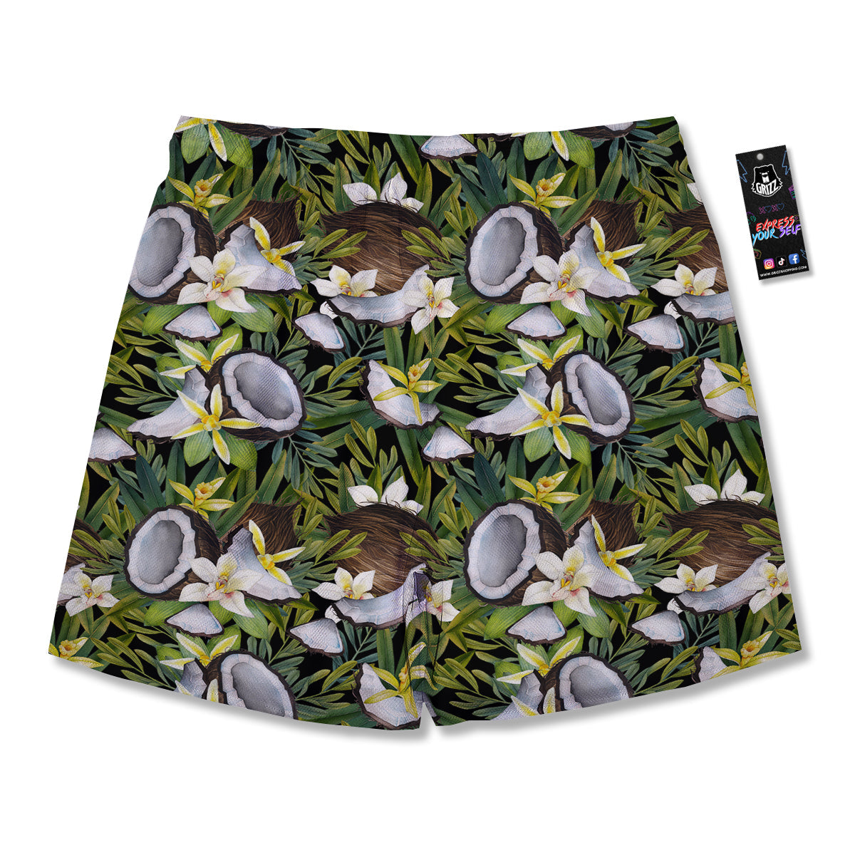 Coconut And Vanilla Flower Print Pattern Men's Running Shorts-grizzshop
