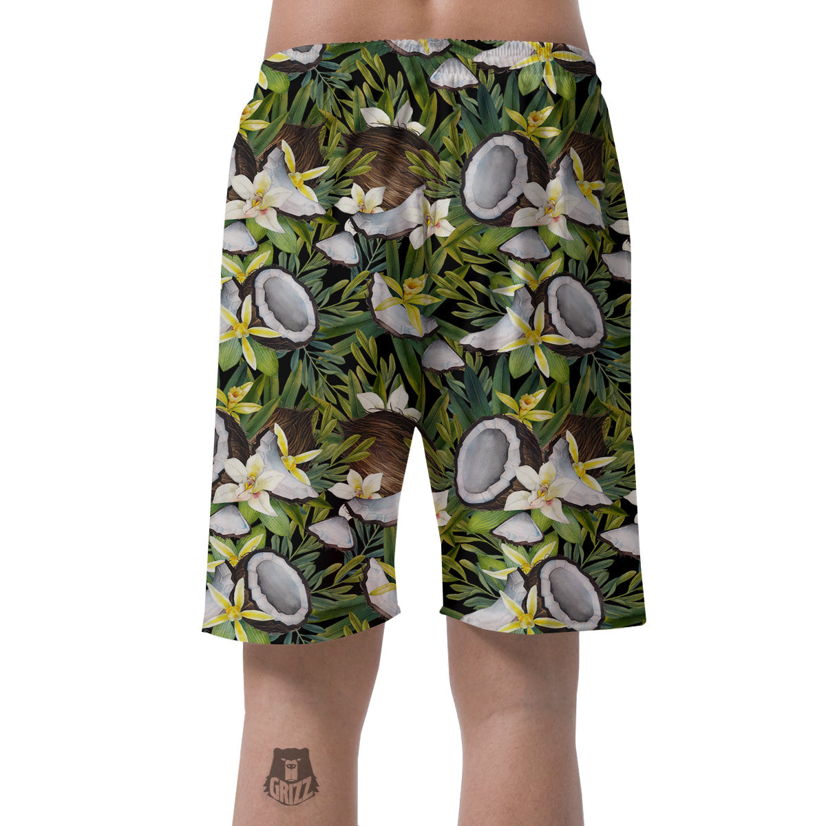 Coconut And Vanilla Flower Print Pattern Men's Shorts-grizzshop