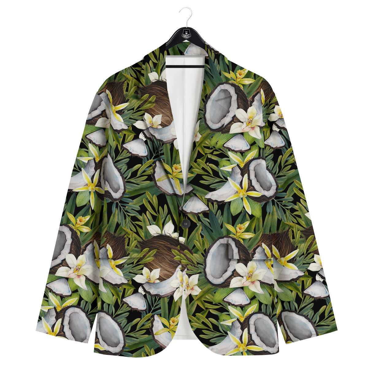 Coconut And Vanilla Flower Print Pattern Men's Sport Coat-grizzshop
