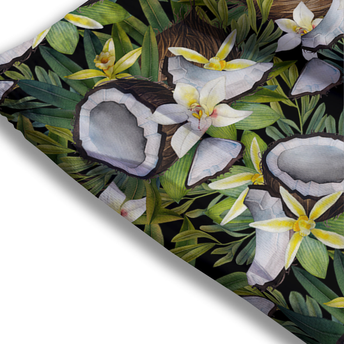 Coconut And Vanilla Flower Print Pattern Mesh Shorts