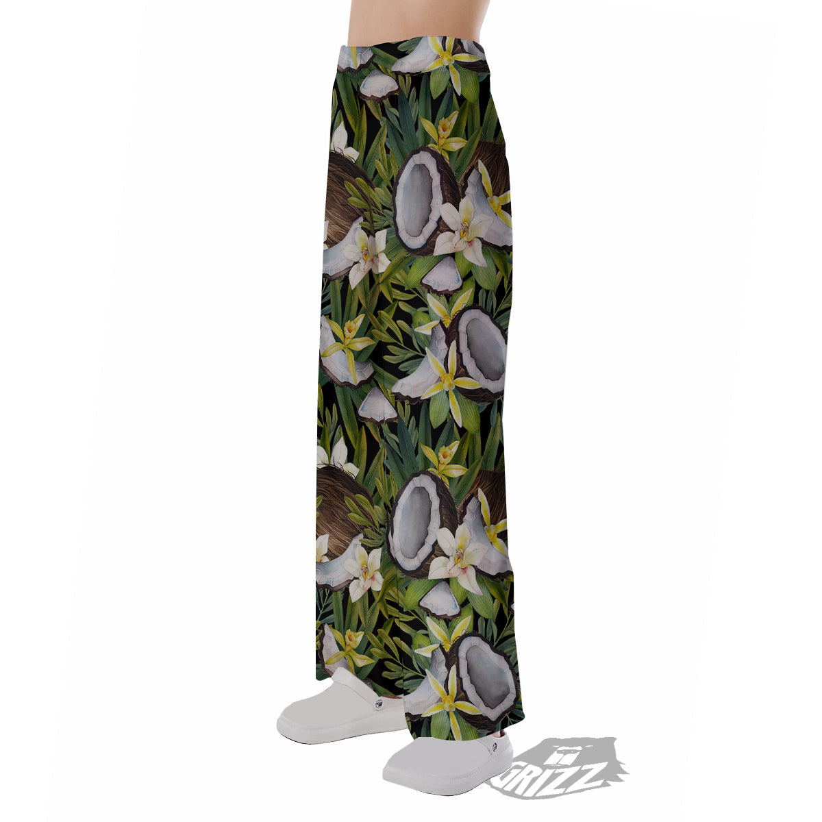 Coconut And Vanilla Flower Print Pattern Pajama Pants-grizzshop