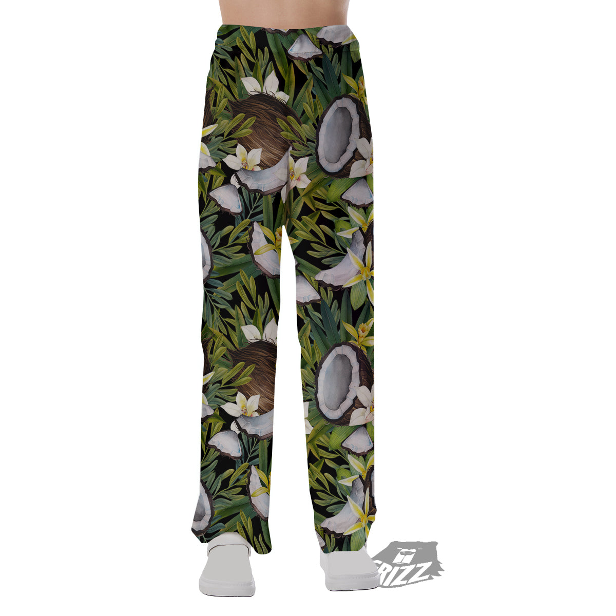 Coconut And Vanilla Flower Print Pattern Pajama Pants-grizzshop