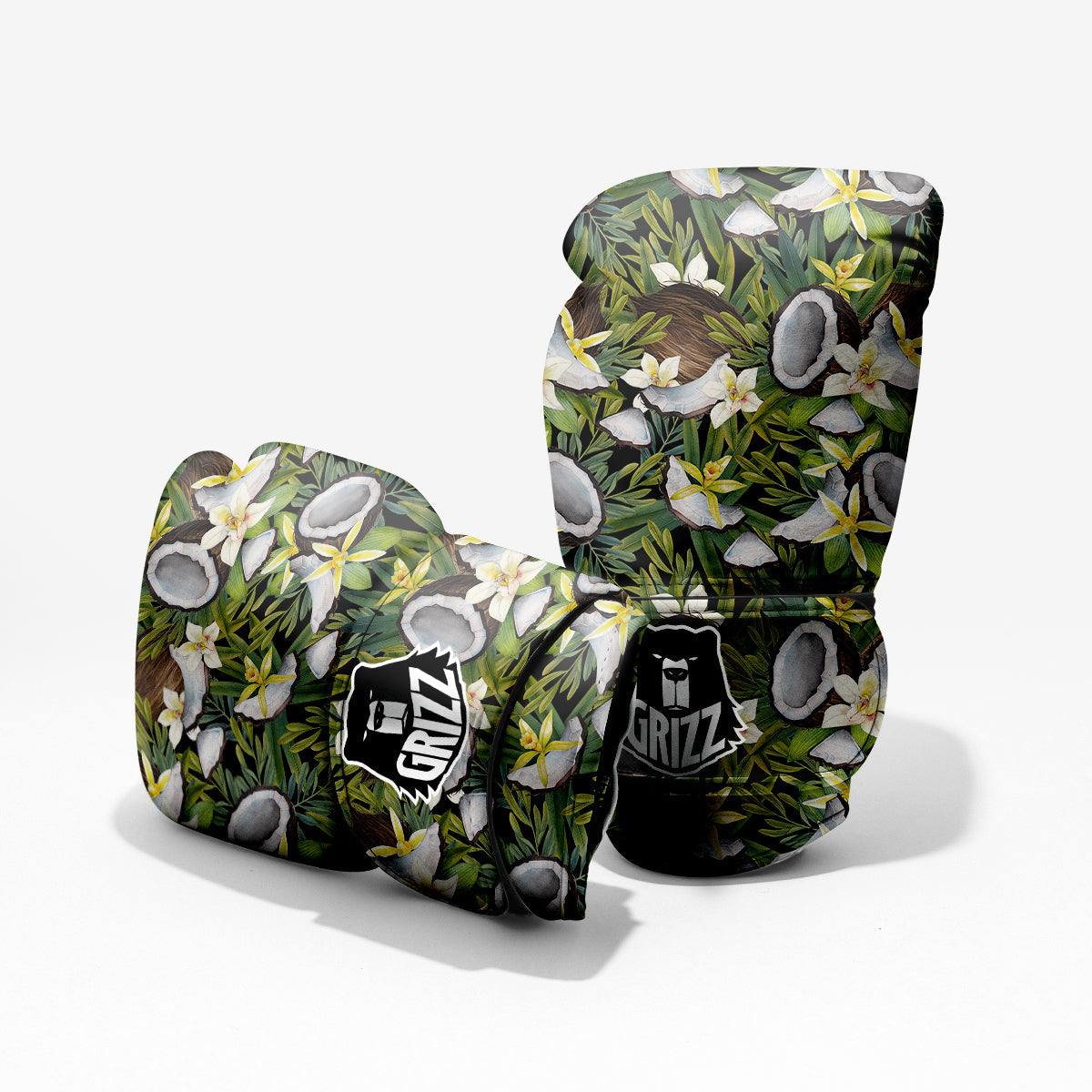 Coconut And Vanilla Flower Print Pattern Pro Boxing Glove