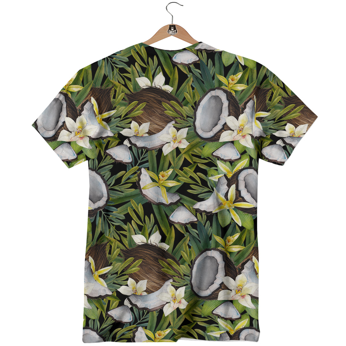 Coconut And Vanilla Flower Print Pattern T-Shirt-grizzshop