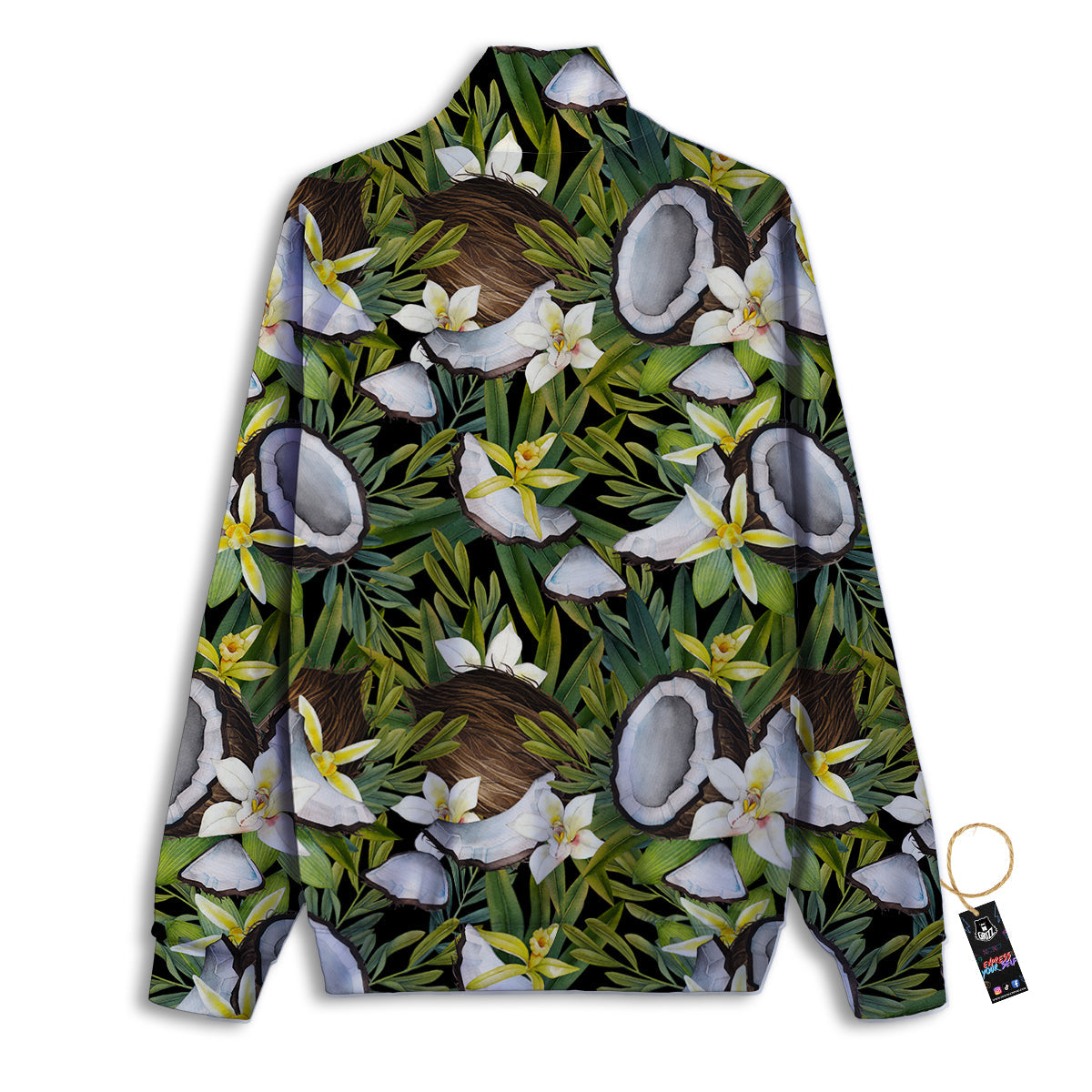 Coconut And Vanilla Flower Print Pattern Track Jacket-grizzshop