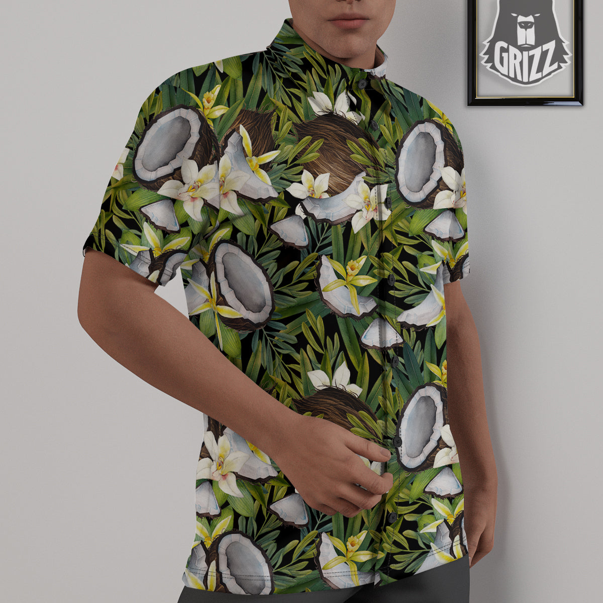 Coconut And Vanilla Flower Print Pattern Untucked Shirts-grizzshop