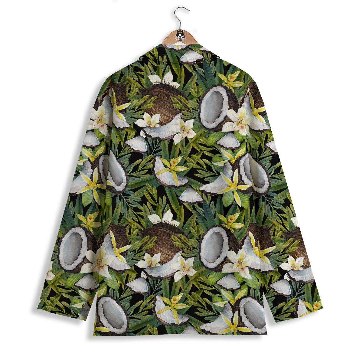 Coconut And Vanilla Flower Print Pattern Women's Blazer-grizzshop