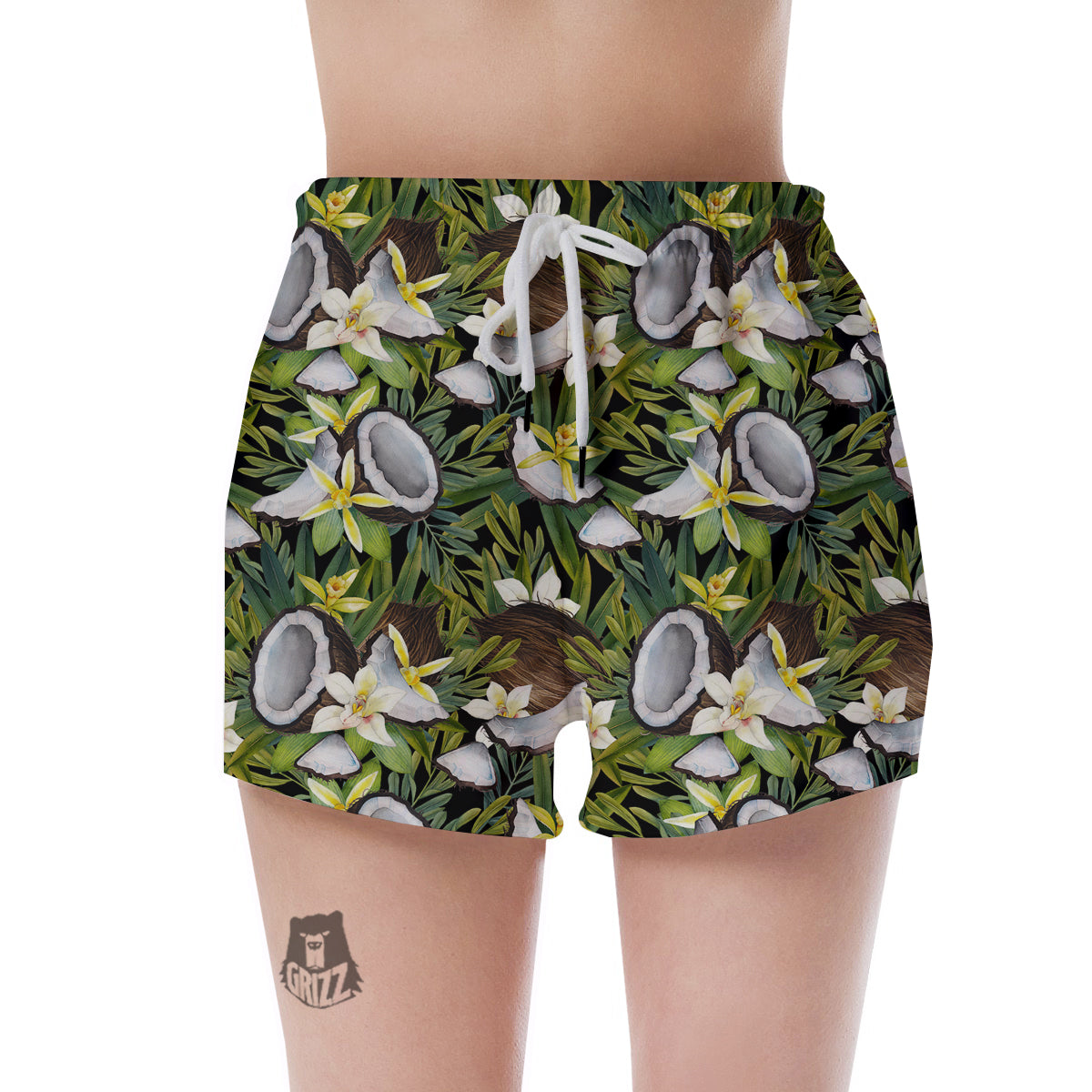 Coconut And Vanilla Flower Print Pattern Women's Shorts-grizzshop