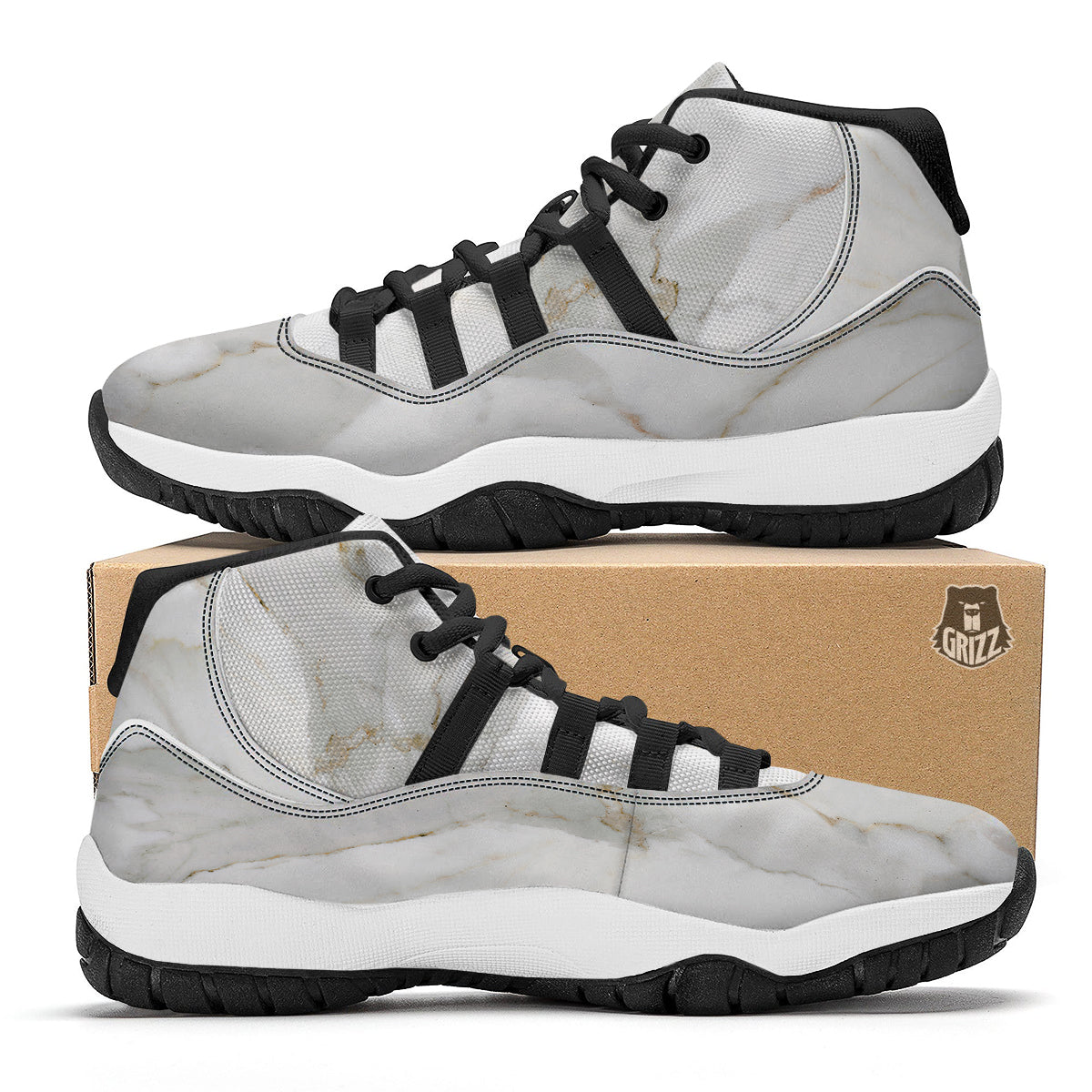 Coconut Beige Print Pattern Black Bball Shoes-grizzshop