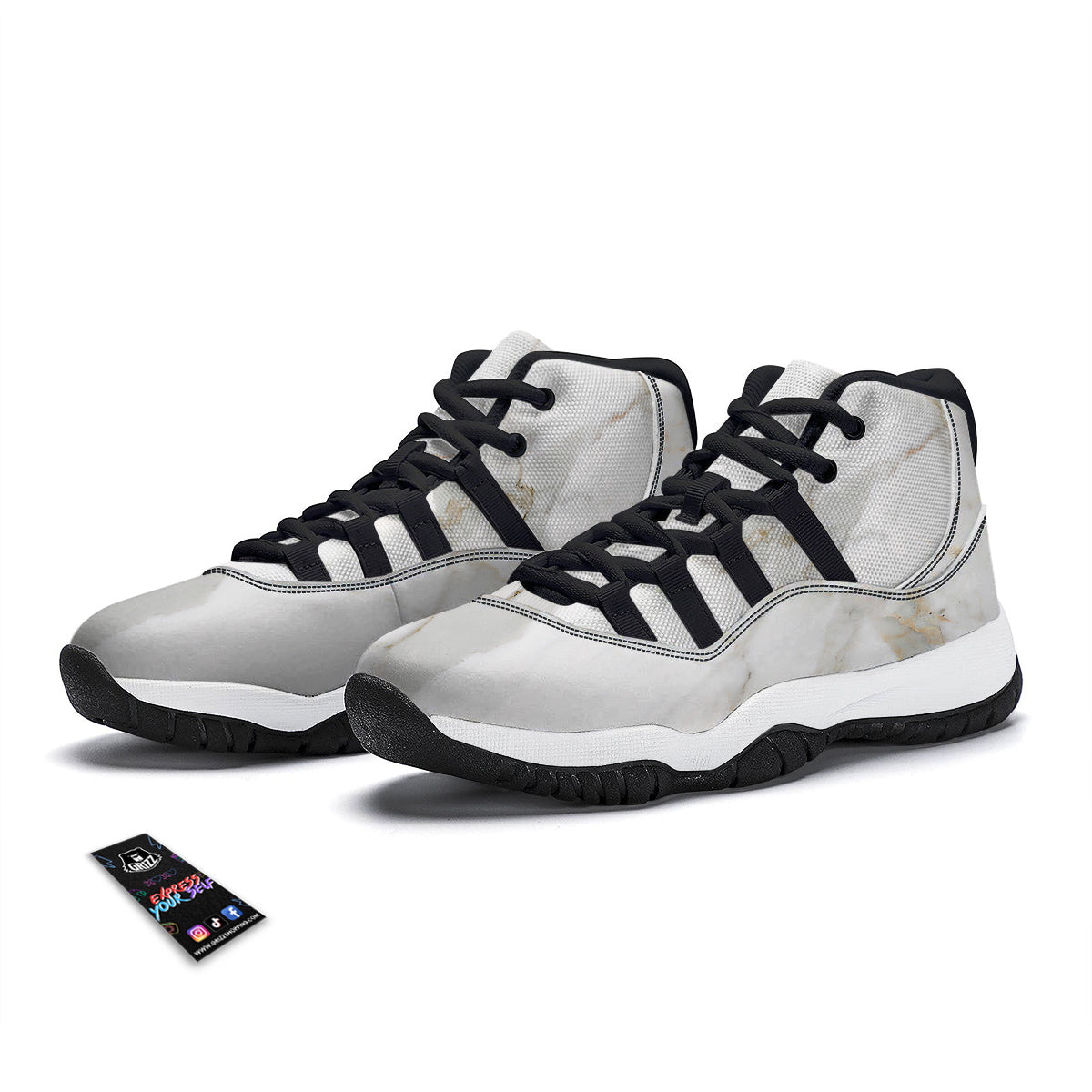 Coconut Beige Print Pattern Black Bball Shoes-grizzshop