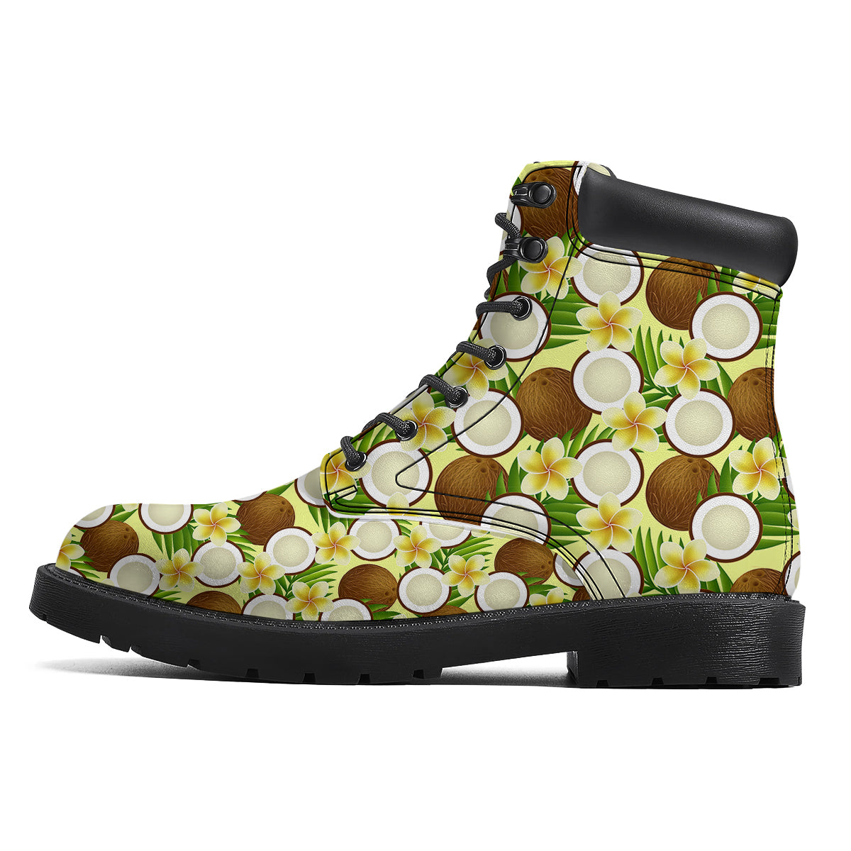 Coconut Beige Print Pattern Boots-grizzshop