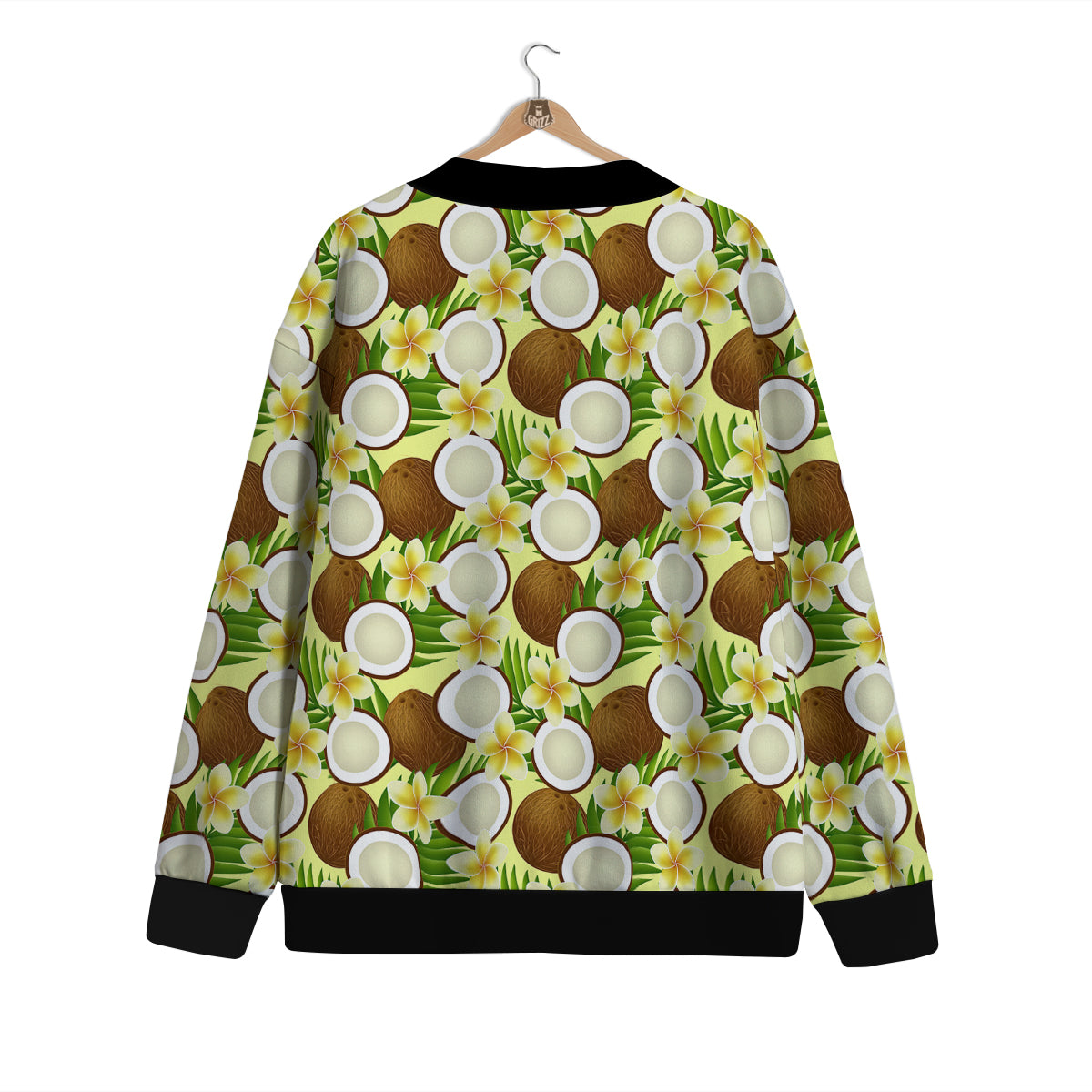 Coconut Beige Print Pattern Cardigan-grizzshop