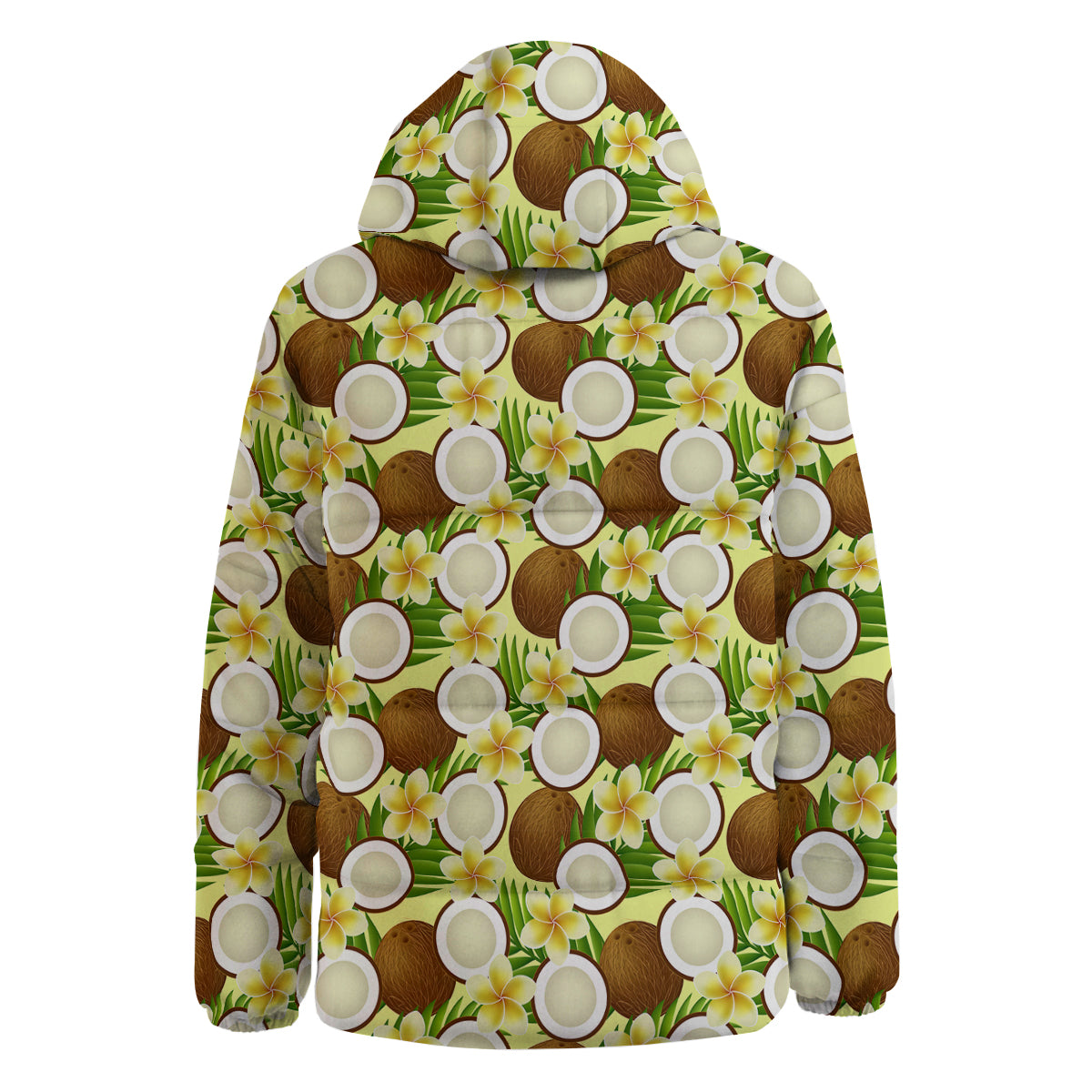 Coconut Beige Print Pattern Down Jacket-grizzshop