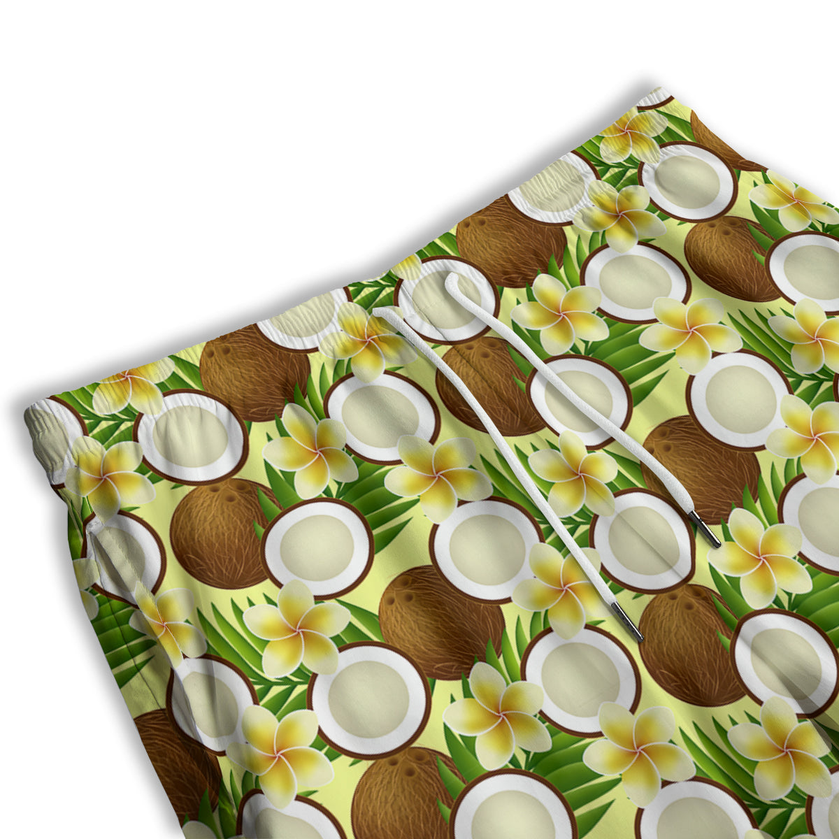 Coconut Beige Print Pattern Men's Athletic Shorts