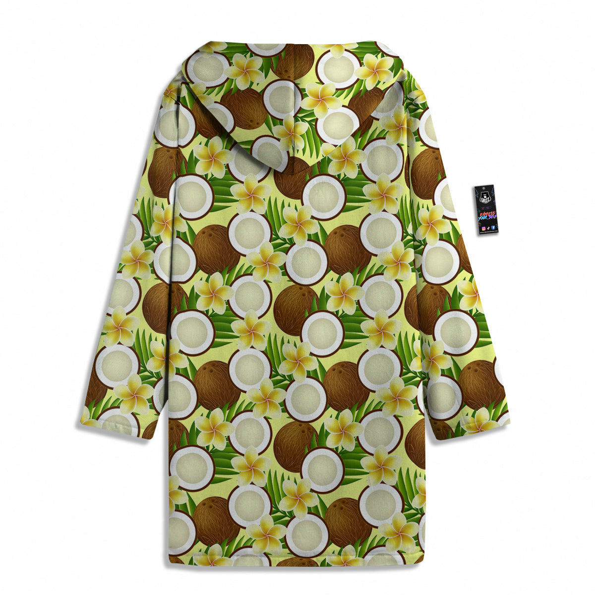 Coconut Beige Print Pattern Men's Windbreaker Jacket-grizzshop