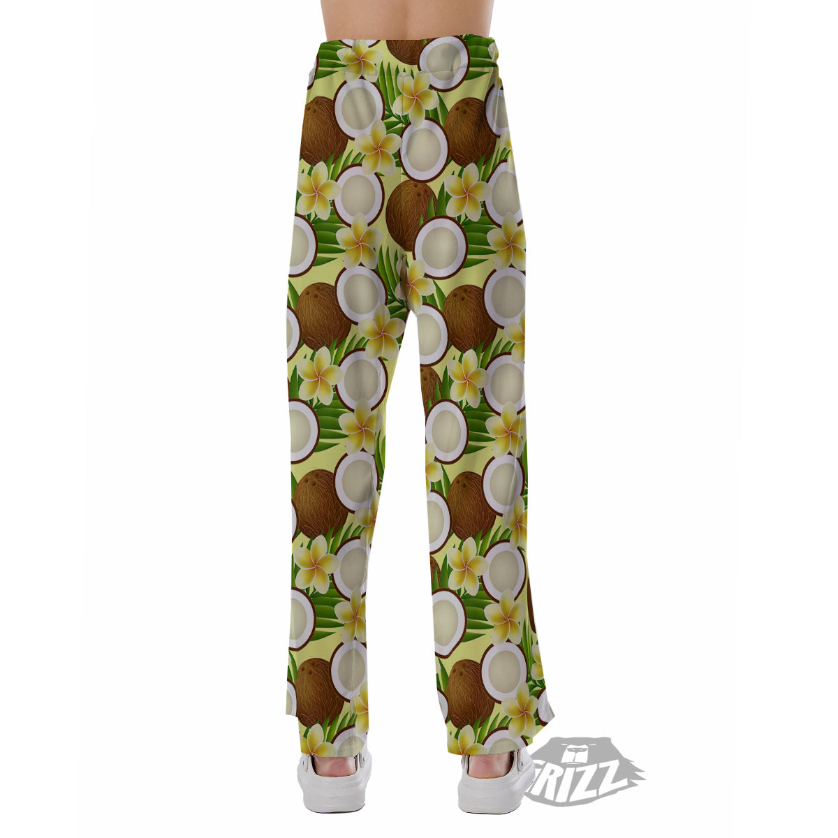 Coconut Beige Print Pattern Pajama Pants-grizzshop