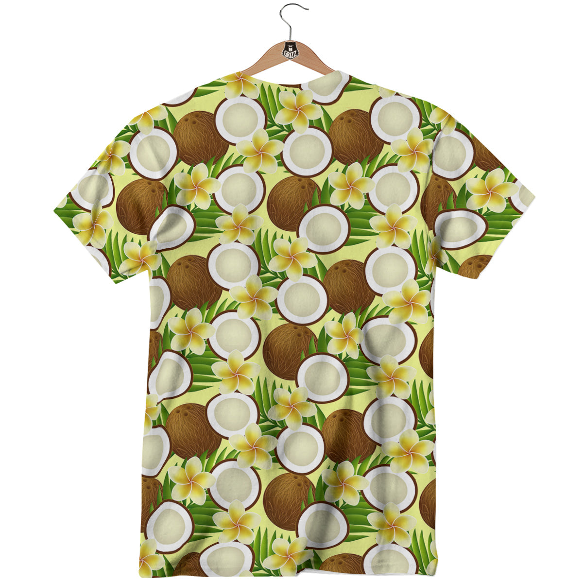 Coconut Beige Print Pattern T-Shirt-grizzshop