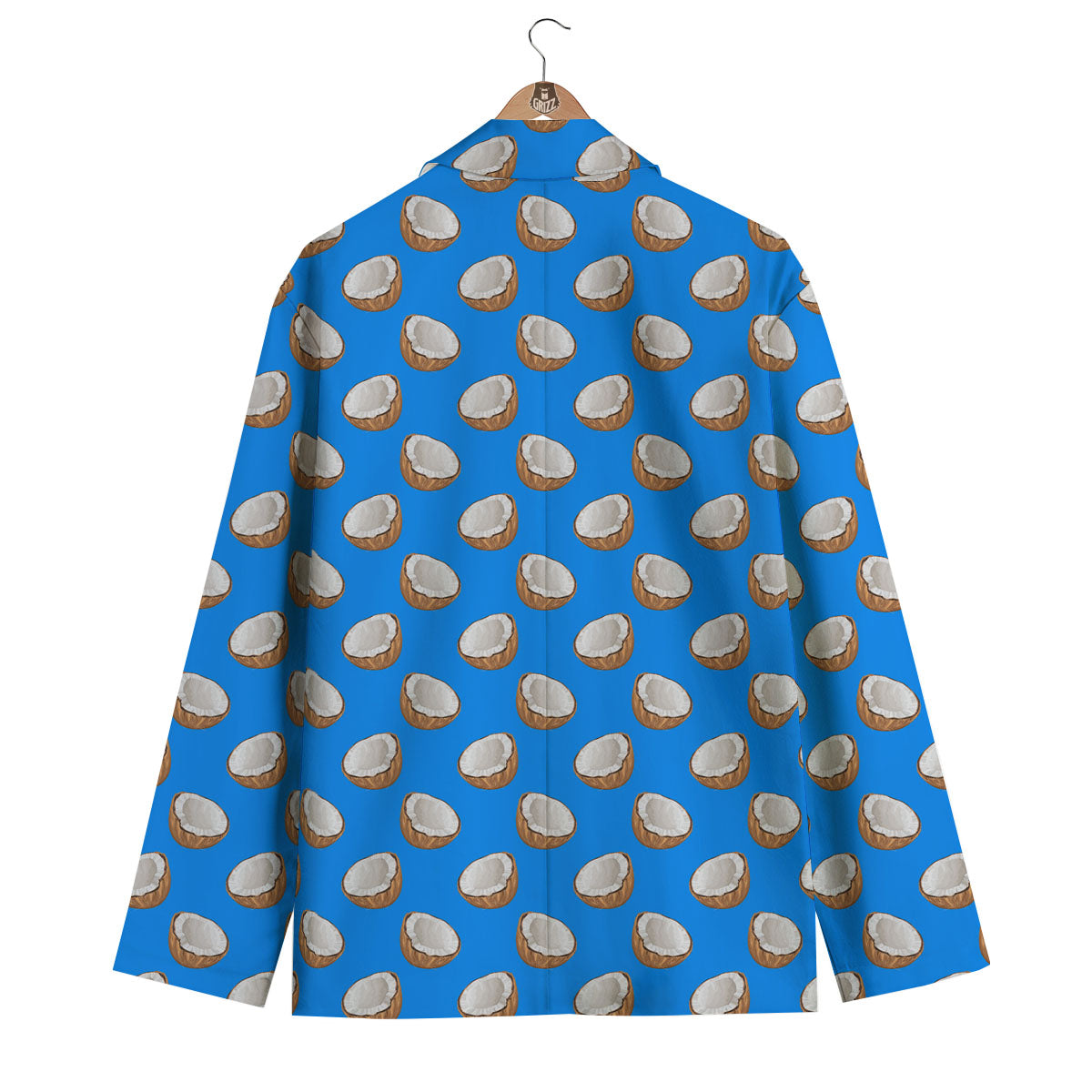 Coconut Blue Print Pattern Men's Blazer-grizzshop